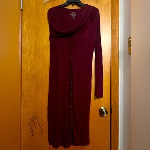 Long sleeve, long sweater maroon